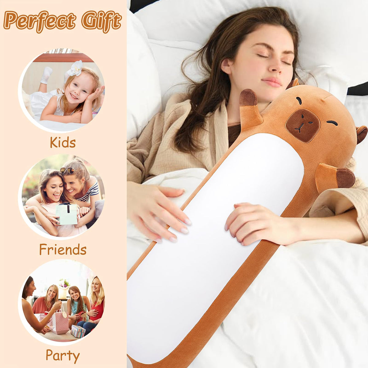 Soft fabric and cotton filling deliver a comforting squeeze with no strong odor.