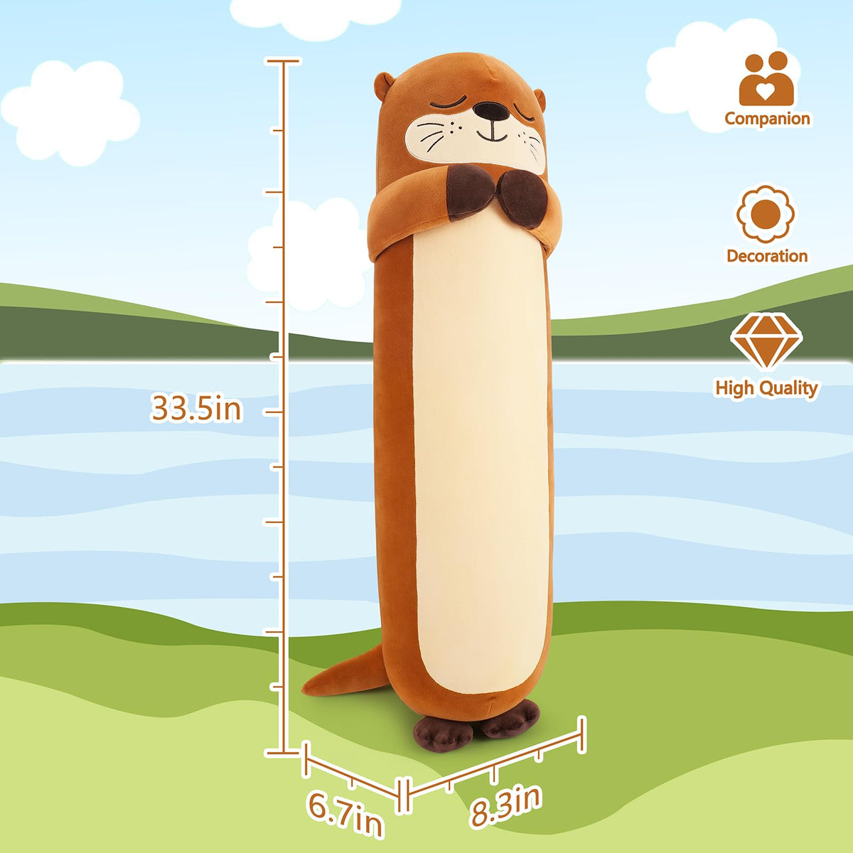 Sprinqdawin otter plush serves as a soft sleeping companion for kids.