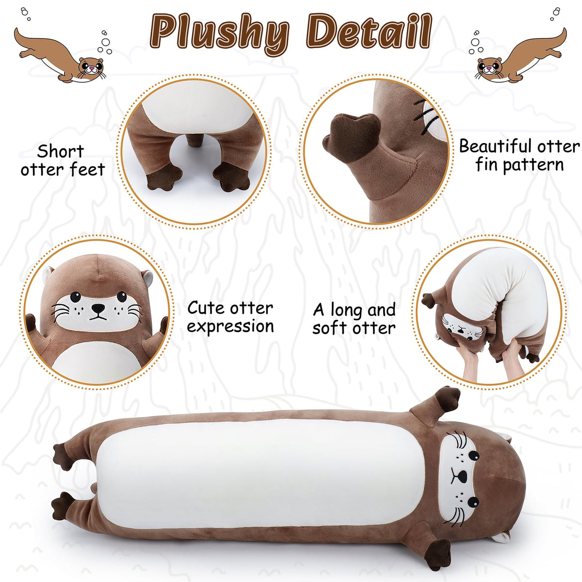 Sprinqdawin otter plush is a cozy cuddle buddy for bedtime.