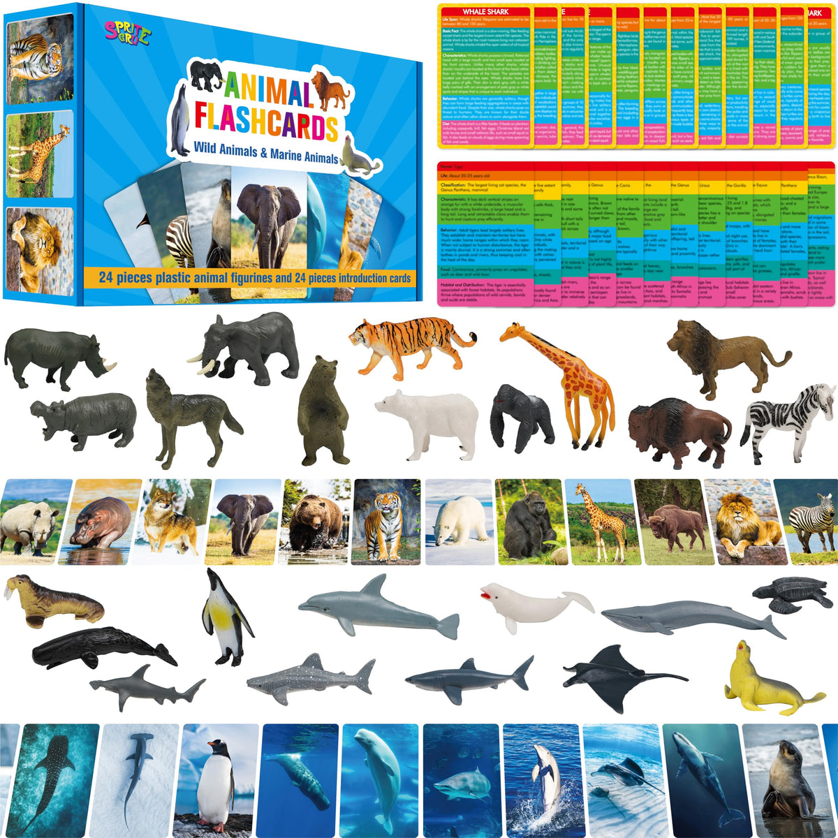 SpriteGru 24-animal-figures ready for tactile play and wildlife exploration.