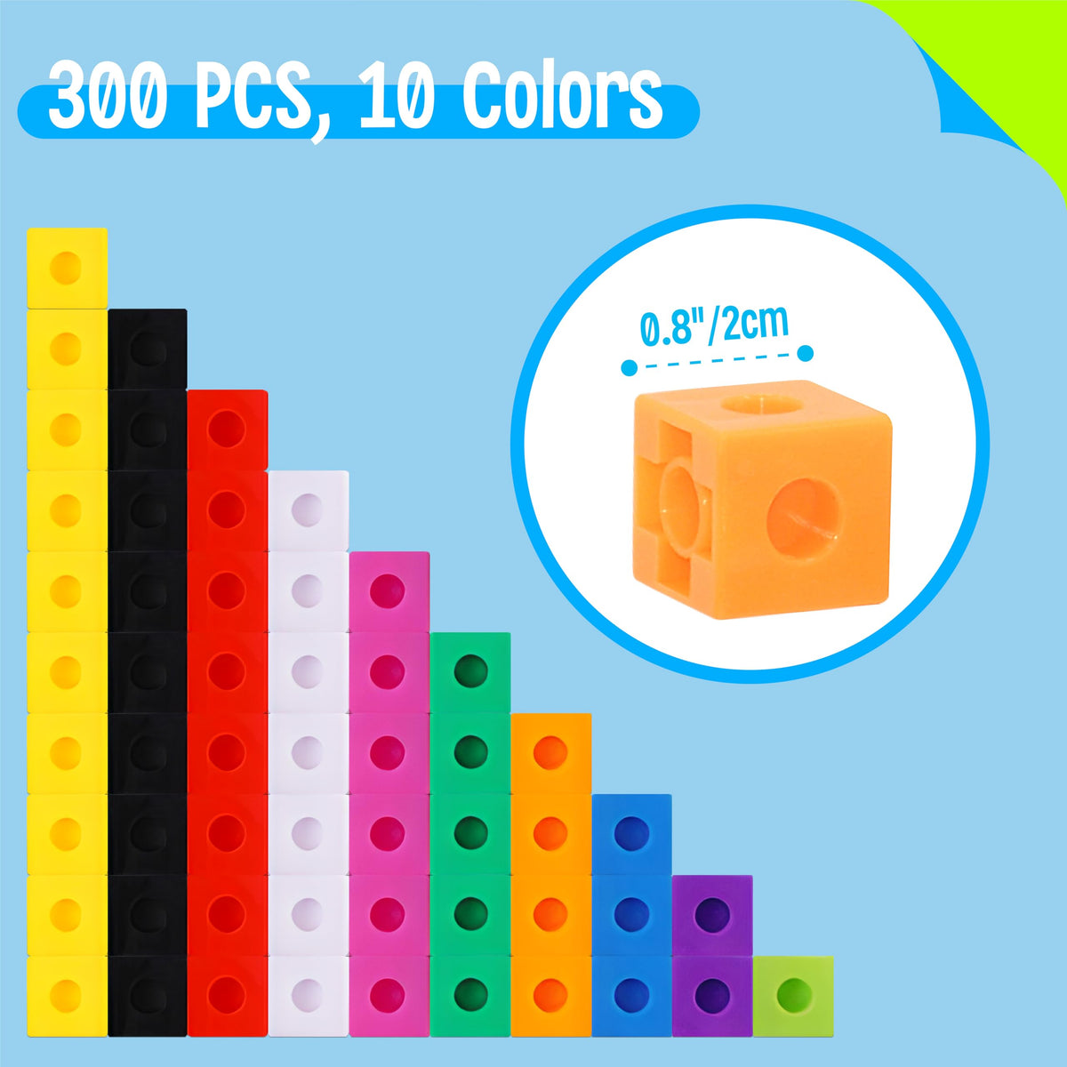 SpriteGru easy linking cubes stacked for color recognition and visual math concepts