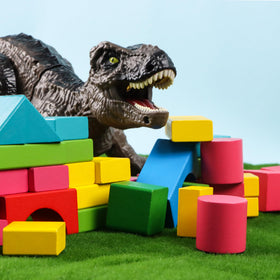 Family-friendly SPRSHY dinosaur toy encourages shared imagination and play.