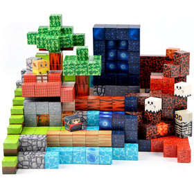 SPRSHY magnetic building blocks forming an adventure scene to spark creativity