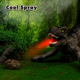 LED lights illuminate the SPRSHY T-Rex for exciting night-time play.