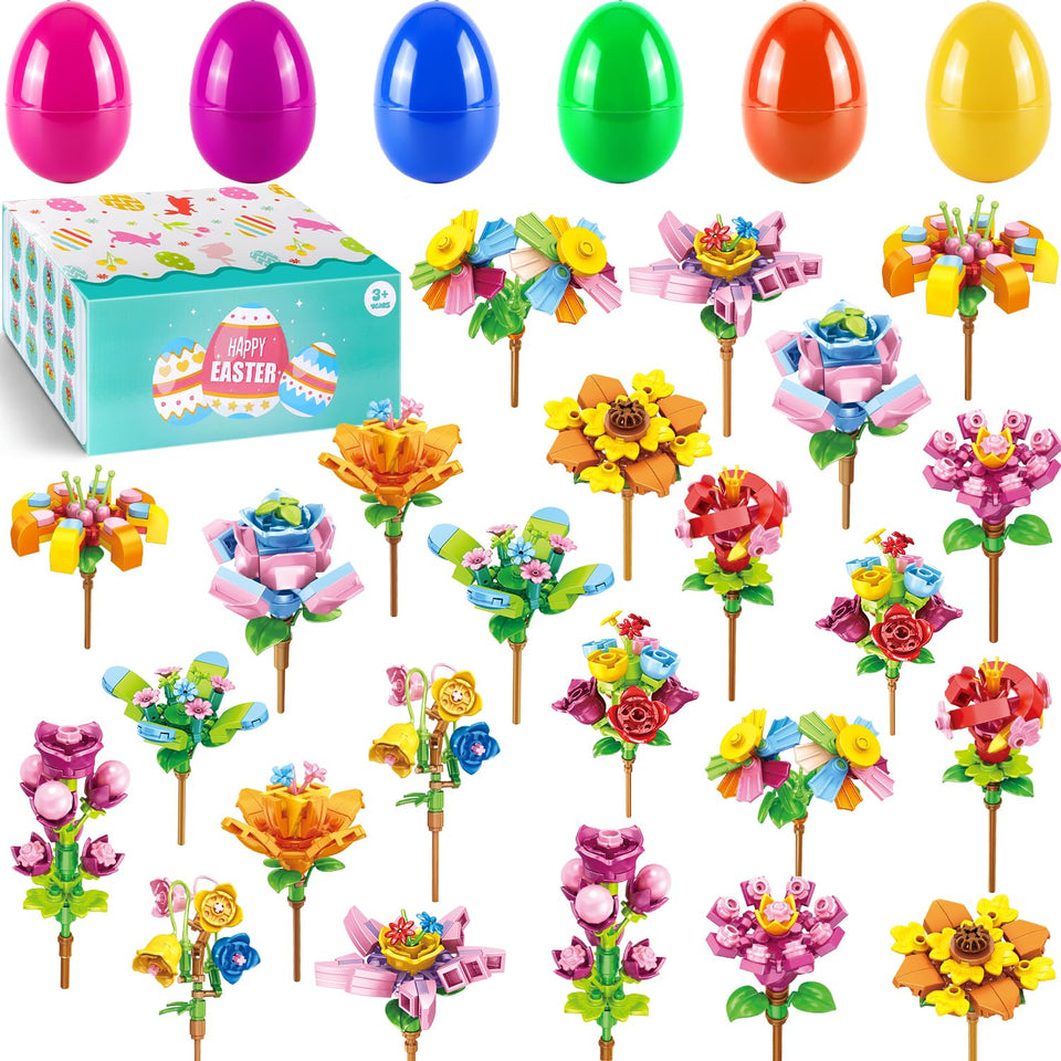 spxkd Easter egg with prefilled flower blocks for egg hunt excitement