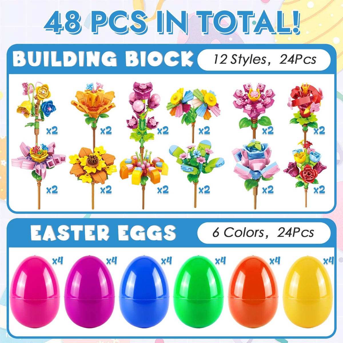 spxkd flower building blocks inside egg to boost creativity