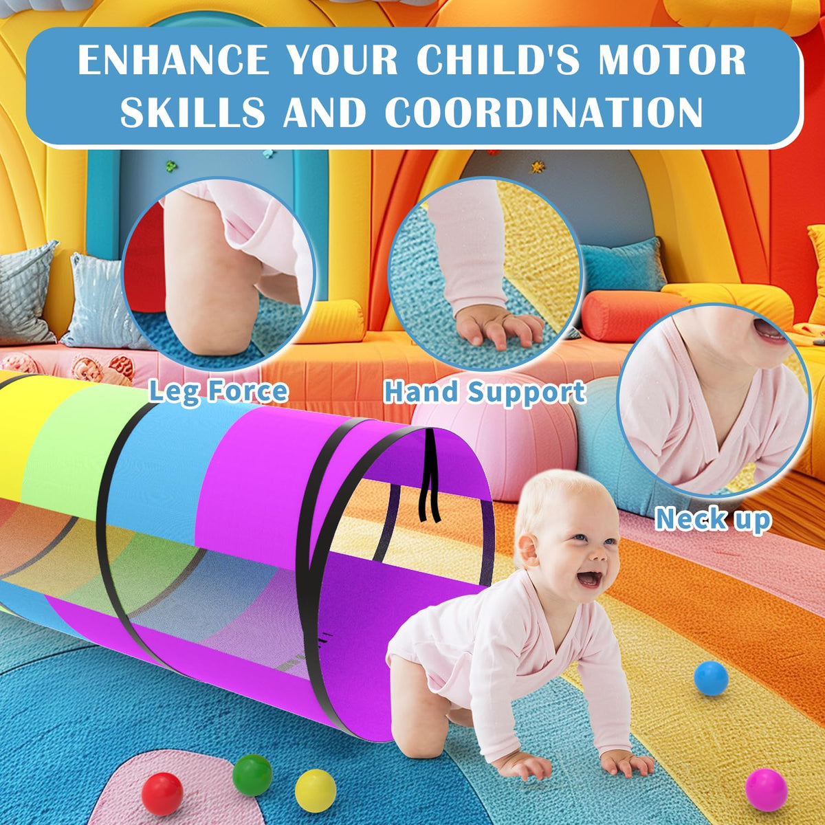 SPXKD breathable tunnel features large windows for airflow and kid-friendly comfort