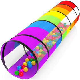 SPXKD kids play tunnel in bright rainbow colors for active indoor and outdoor exploration