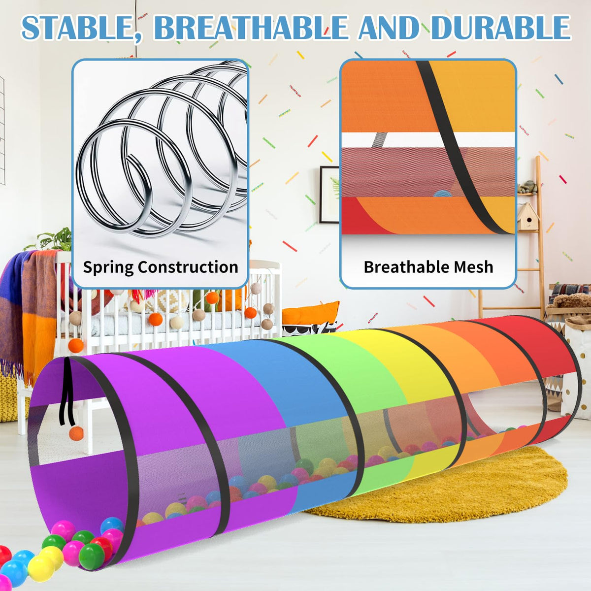 SPXKD durable polyester tunnel is skin-friendly and lightweight for travel