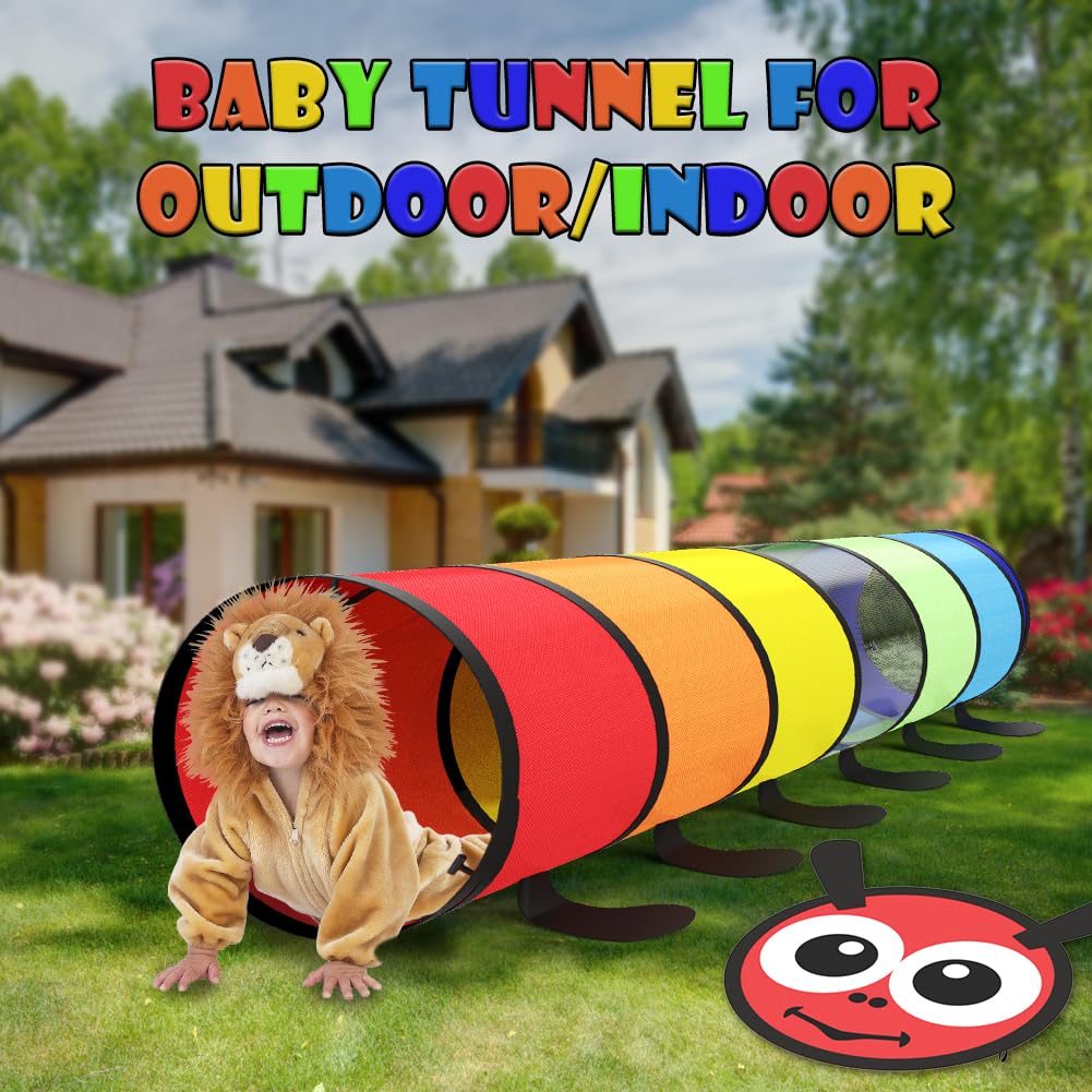 SPXKD toddler crawl tunnel supports arm and leg movement and imaginative play.