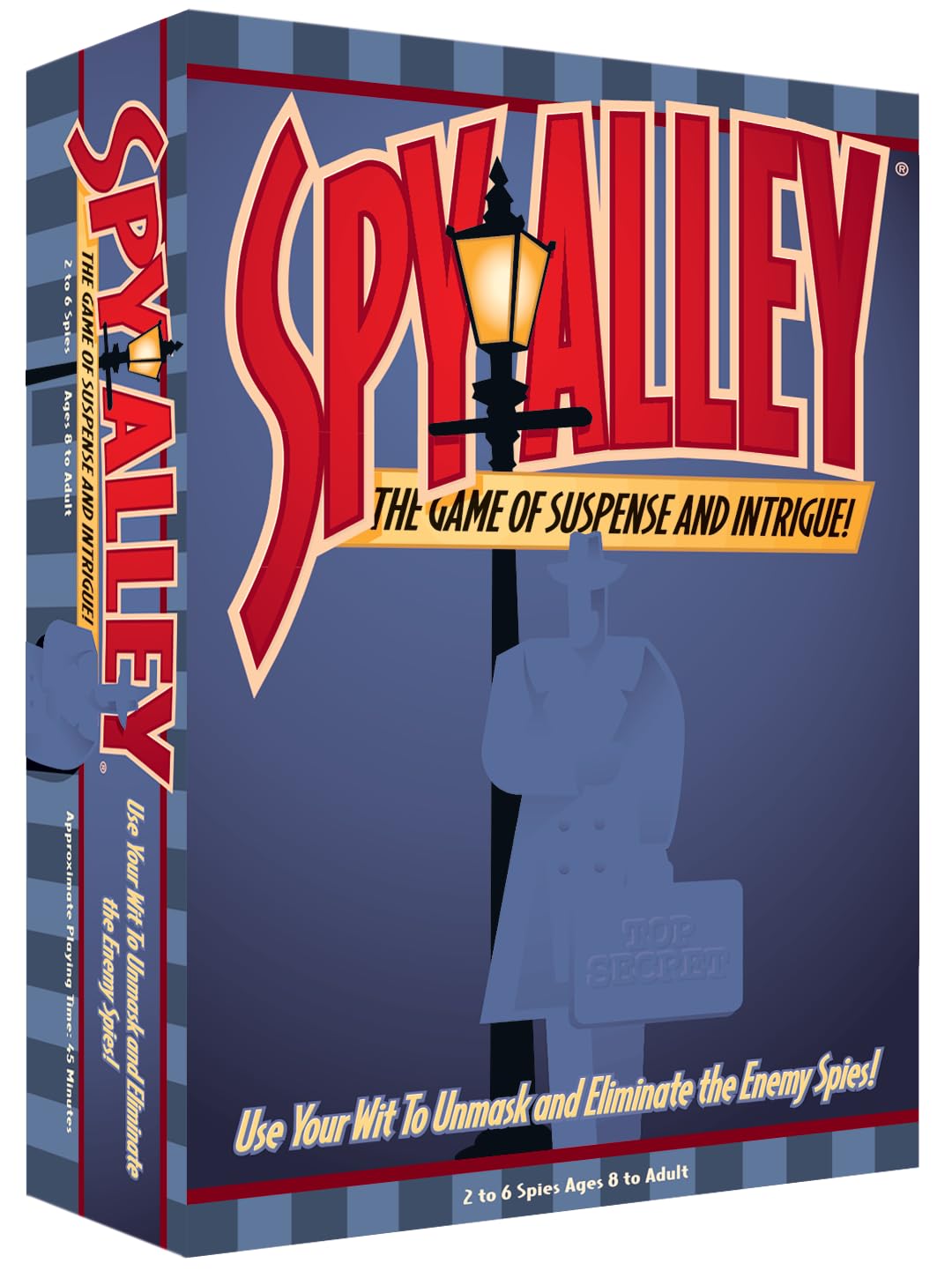 Spy Alley award seals on the box signal its acclaimed mind game status