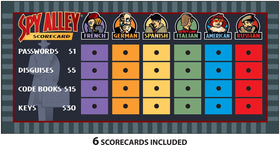 Spy Alley espionage themed artwork adds table presence