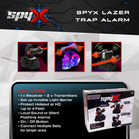 SpyX Lazer Trap Alarm 360-degree adjustment guards valuables from multiple angles