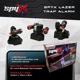 SpyX Lazer Trap Alarm invisible barrier demonstrates stealth protection for playtime