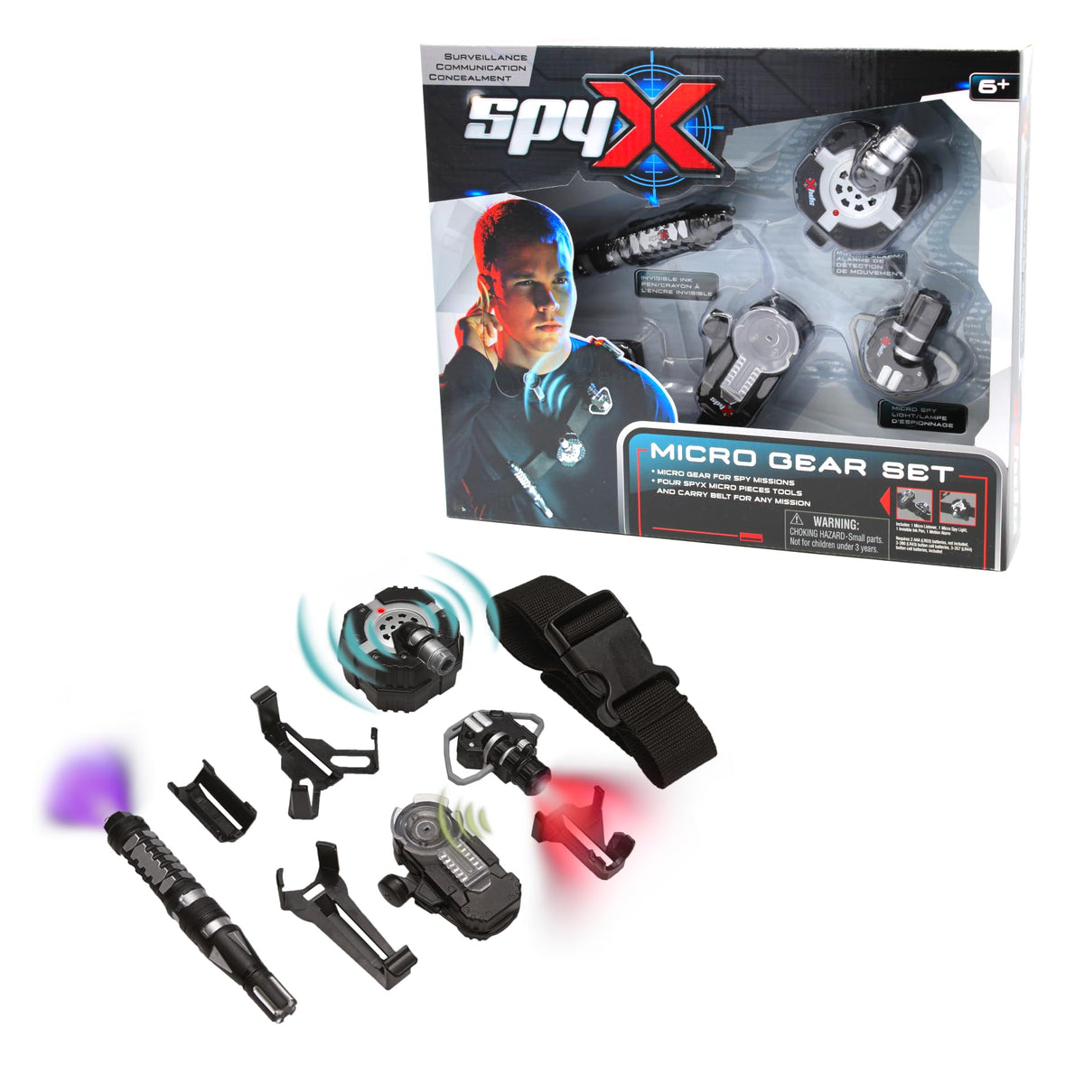 SpyX Micro Gear Set belt and tools for kids' spy play and role-play missions.