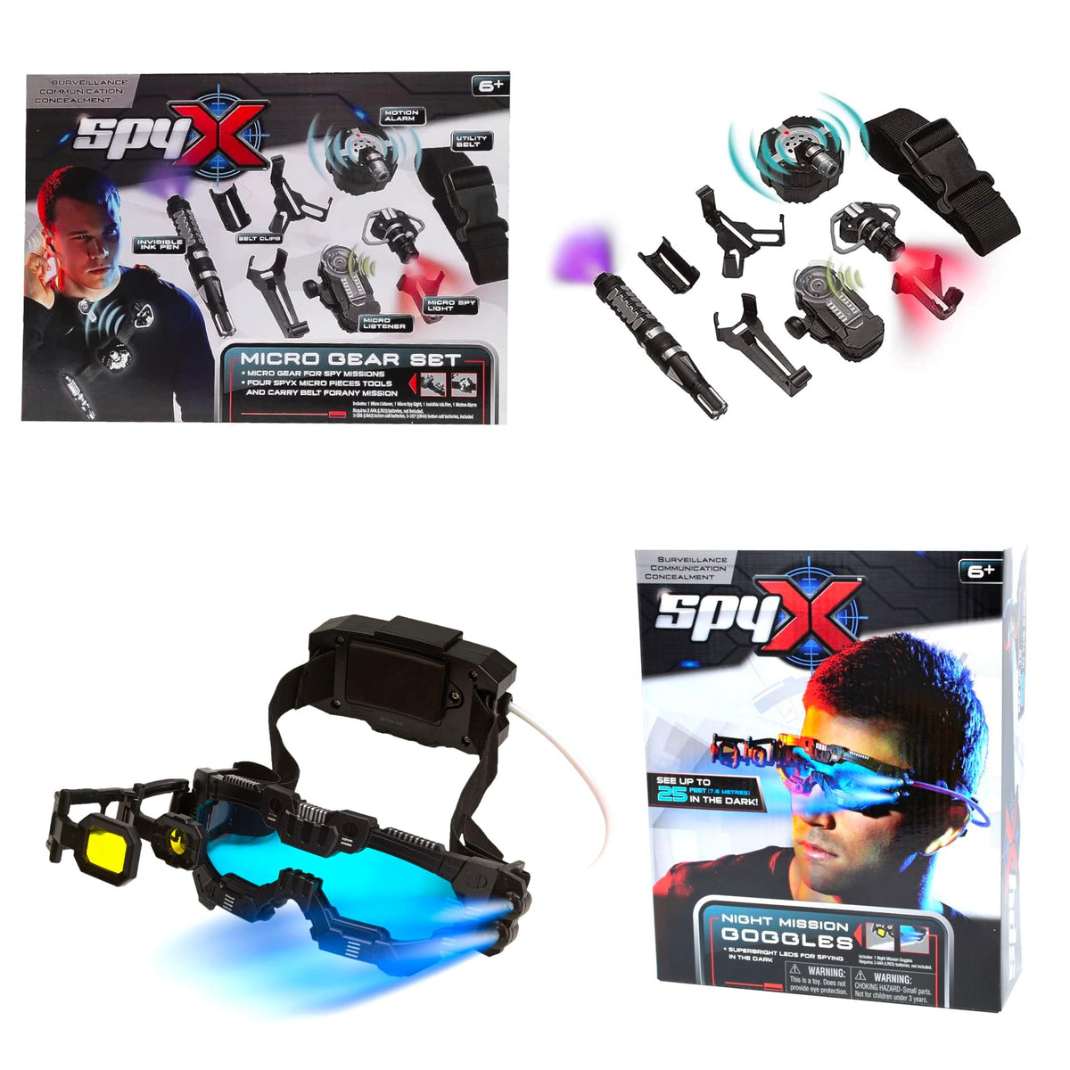 SpyX Micro Gear Set on an adjustable belt for ready spy play