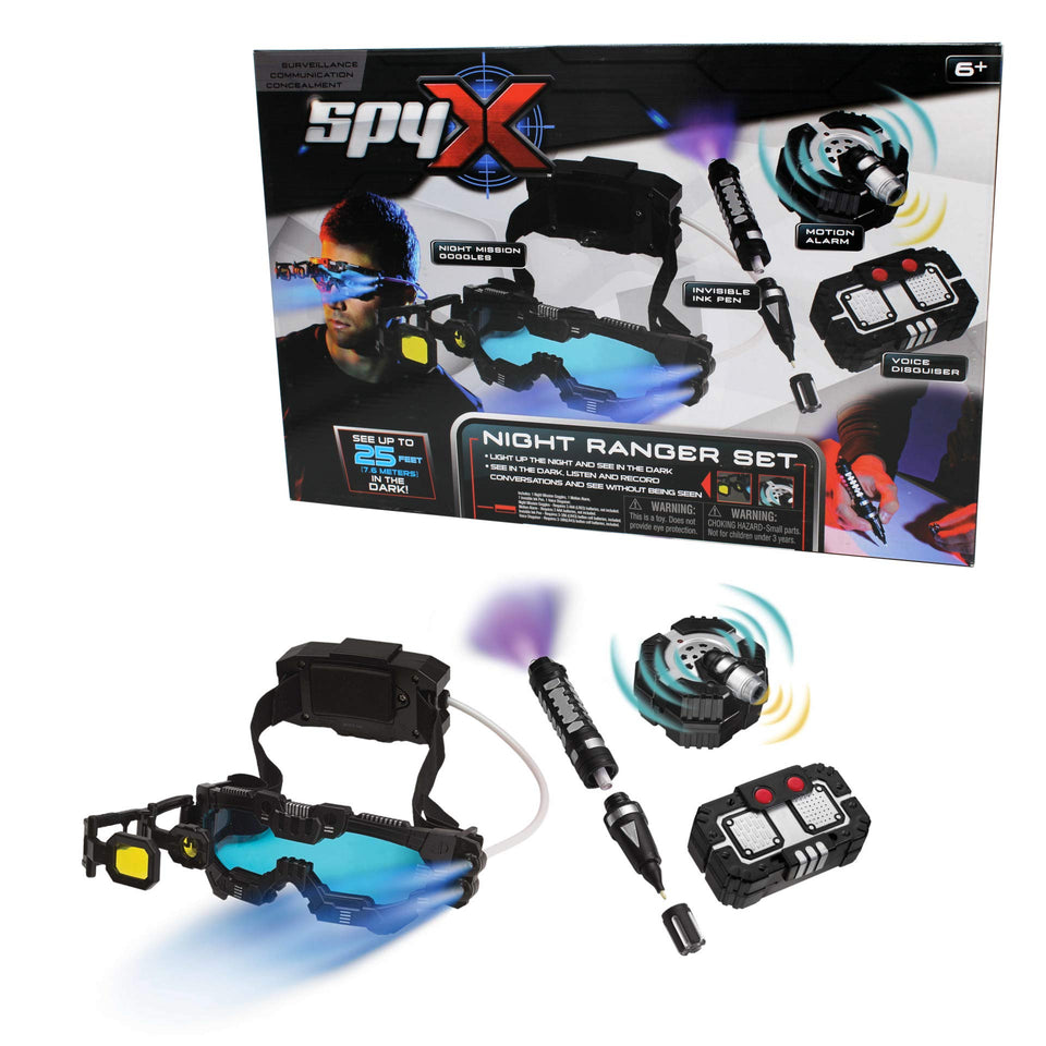 SpyX Night Ranger goggles illuminate nighttime missions with clear vision.