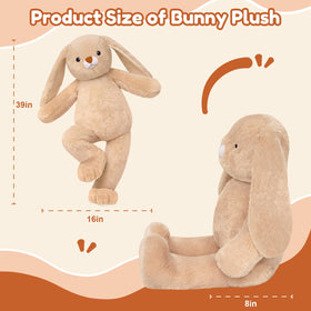 SQEQE Big Bunny 39-inch full-body plush as a soft cuddle companion.