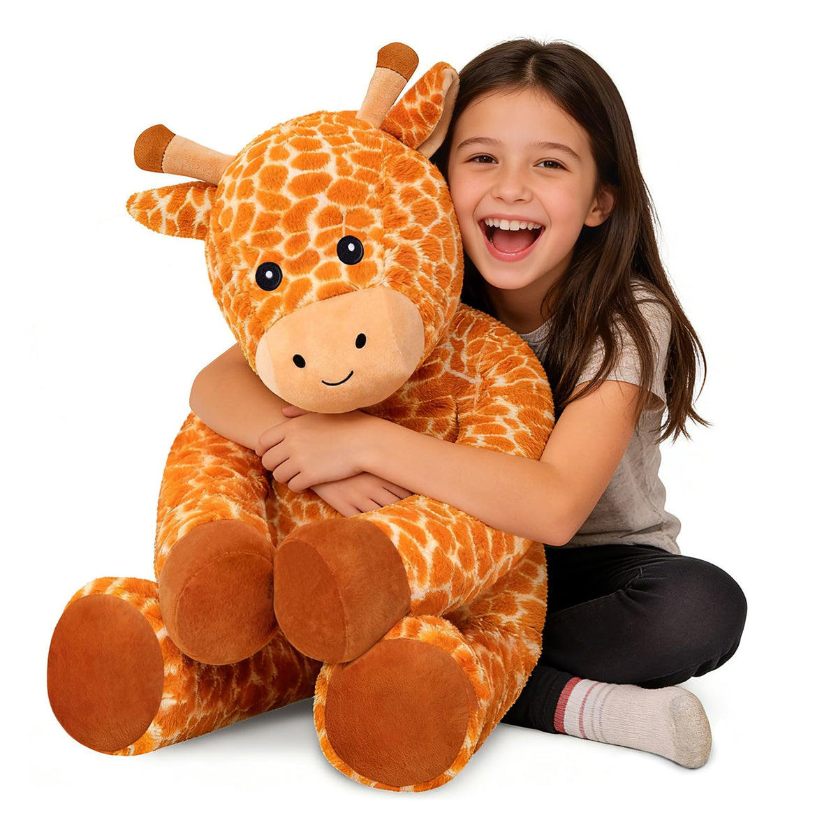 SQEQE Big Giraffe 39-inch front view plush for cozy hugs and decor