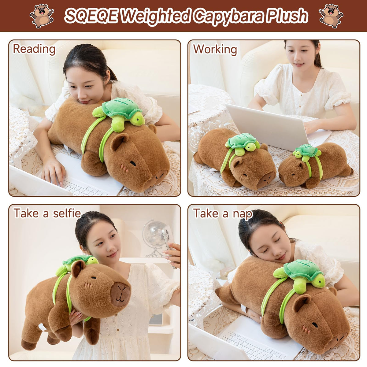 SQEQE capybara plush gift-ready packaging, ideal for gifting