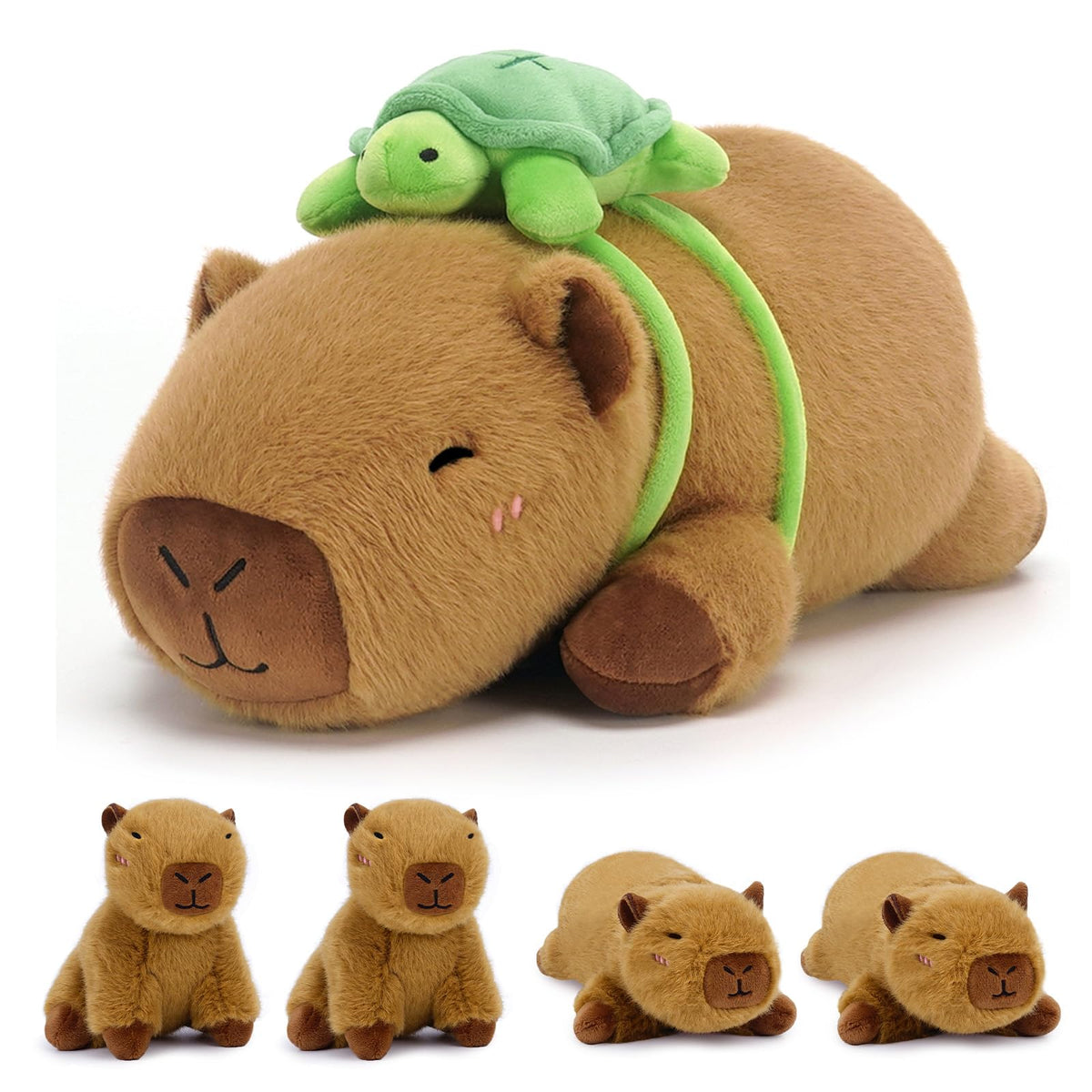 SQEQE capybara mom with turtle backpack ready for hugs and playful adventures