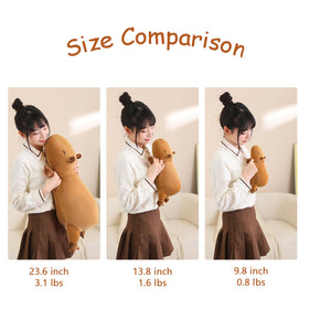 SQEQE capybara weighted plush on bed offering comforting touch.