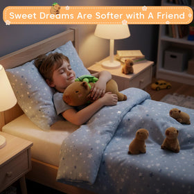 SQEQE capybara plush smile detail highlights friendly character and comforting appearance