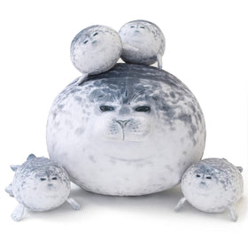SQEQE chubby seal pillow mommy with tummy for cozy cuddles and play.
