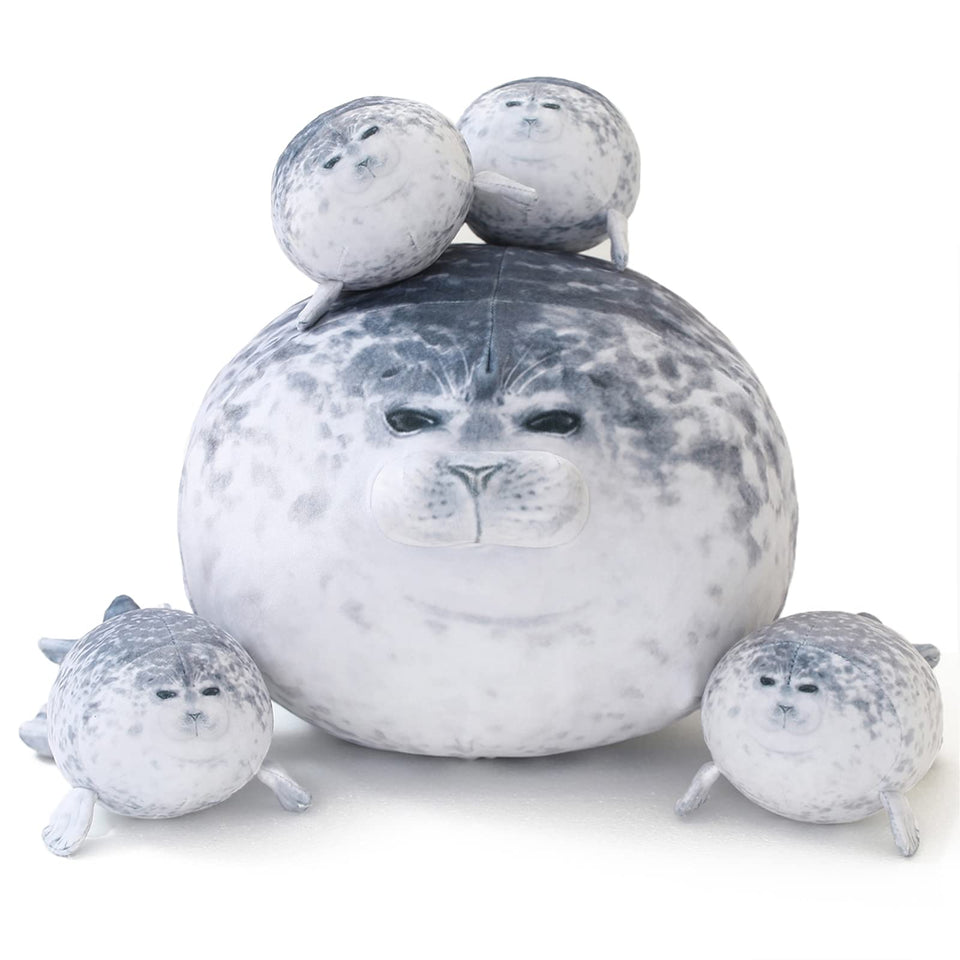 SQEQE chubby seal pillow mommy with tummy for cozy cuddles and play.