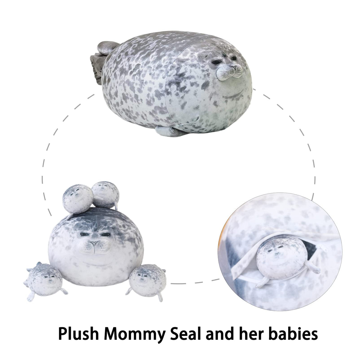 SQEQE chubby seal pillow soft-texture emphasizes skin-friendly comfort.