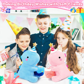 SQEQE cake-themed dino plush enhances room decor.