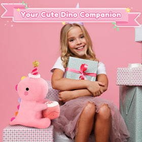 SQEQE dinosaur plush cozy pillow for naps and bedtime.