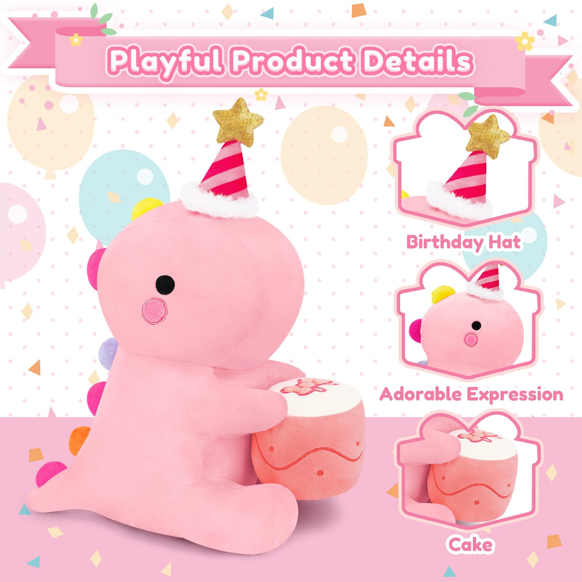 SQEQE soft plush fabric and PP cotton for gentle touch.