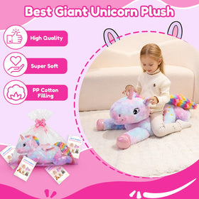 SQEQE giant unicorn as a comfortable sofa cushion option.