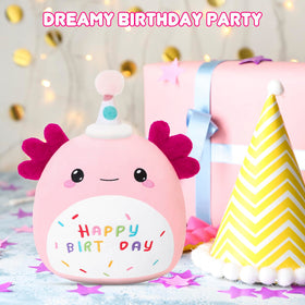 SQEQE Axolotl plush gift-ready packaging for celebrations