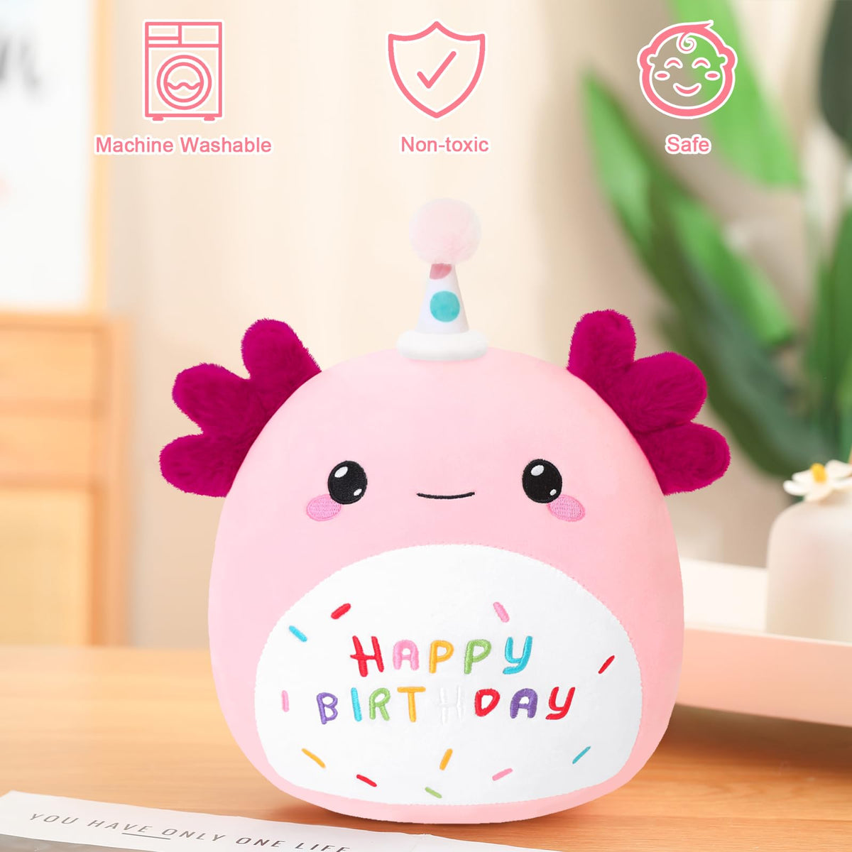 SQEQE Axolotl plush as cozy bedroom decor for kids