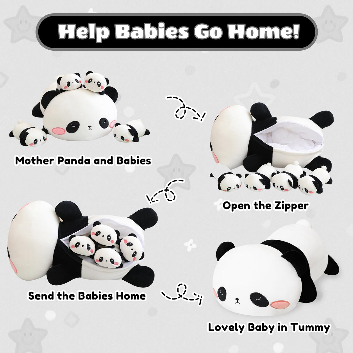 SQEQE panda baby-2, soft fur ideal for soothing evenings.