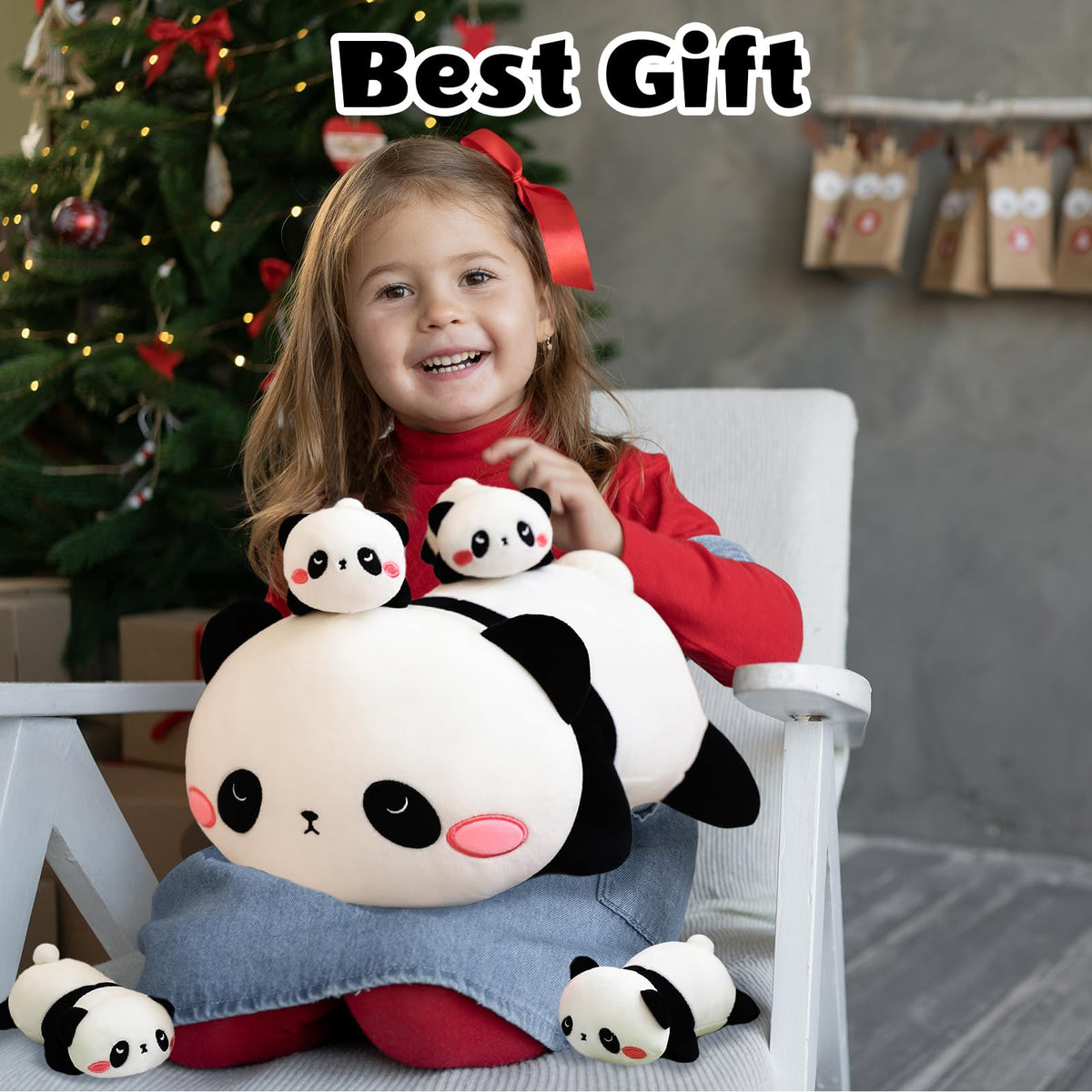 SQEQE panda living-room display creates a cute family focal point.