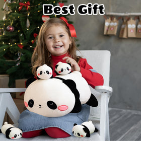 SQEQE panda living-room display creates a cute family focal point.