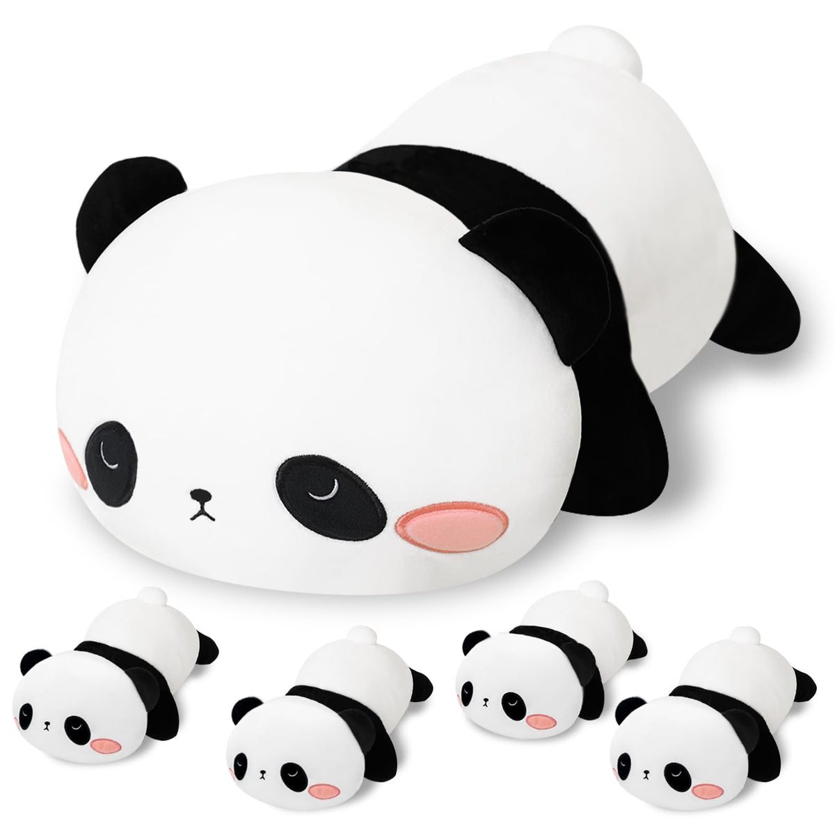 SQEQE panda mommy belly closed, perfect cuddle centerpiece for playtime.