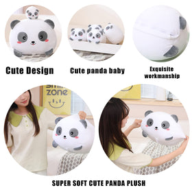 SQEQE Panda Mommy plush-carry size, easy to take along for travel and naps.