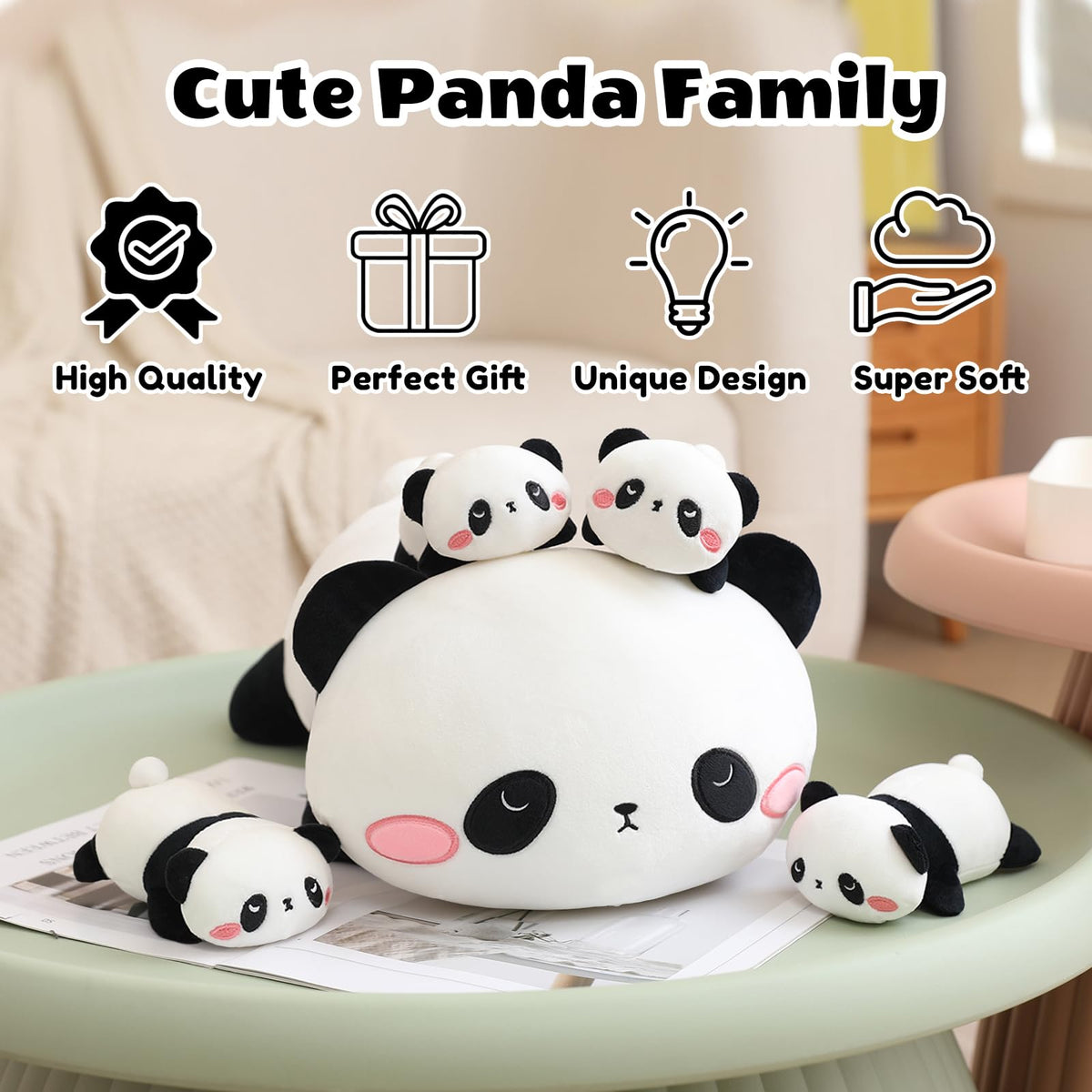 SQEQE panda plush gift presentation adds charm to any gift.
