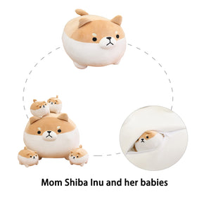 SQEQE Shiba Inu baby plush out of mommy's tummy offers comforting companionship during play.