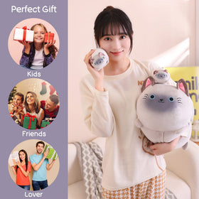 SQEQE Siamese Cat Plush gift-ready packaging, perfect present for kids.