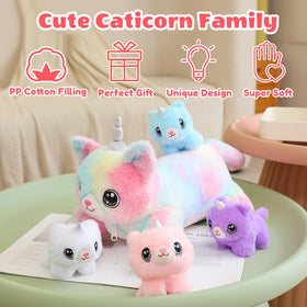 SQEQE unicorn cat plush fits living rooms, bedrooms, and desks nicely.