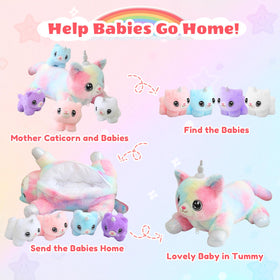 SQEQE unicorn cat plush soft fabric for gentle hugs and naps.
