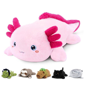 SQEQE weighted axolotl cuddle close-up; plush softness for comforting hugs