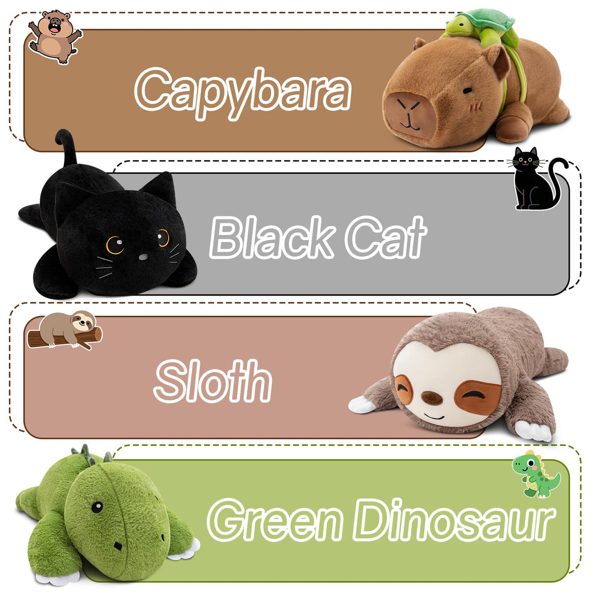 SQEQE weighted black cat plush size 13-8 inch ideal companion.