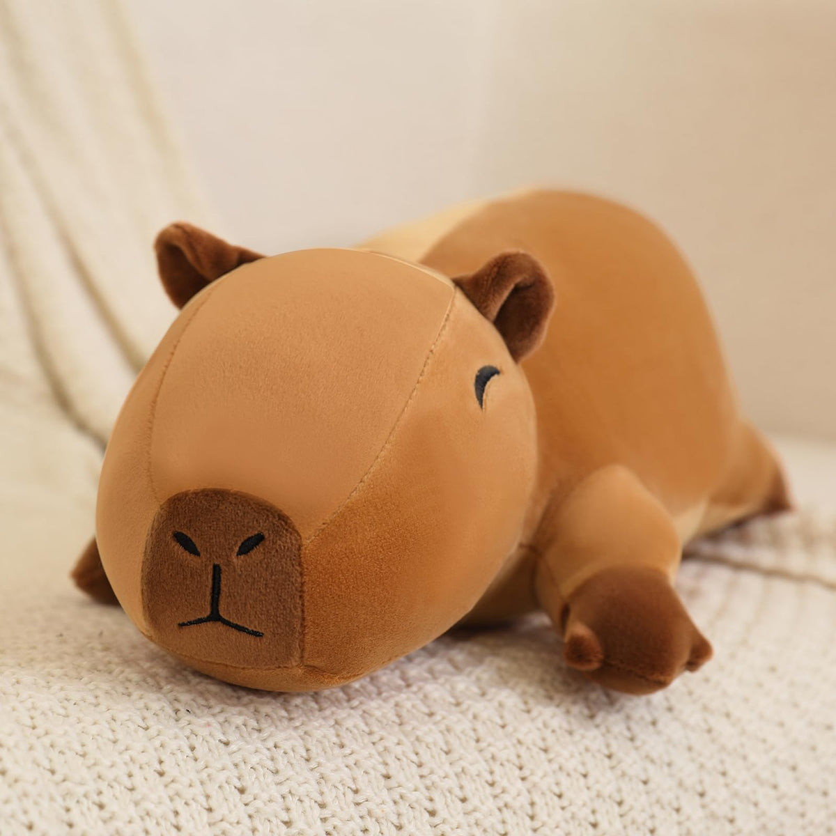SQEQE weighted capybara plush 23.6 inch size for cuddly companionship.