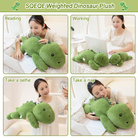 SQEQE weighted dinosaur plush vibrant green color ambience